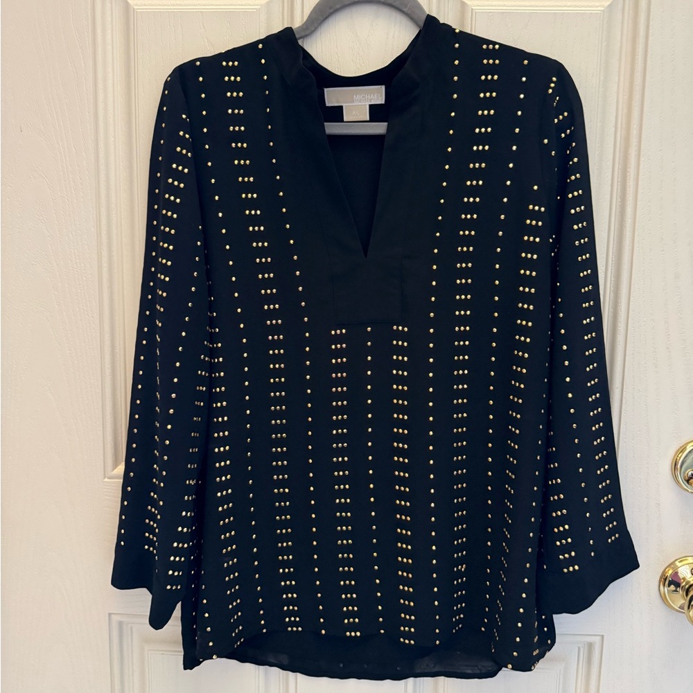 Michael Kors Black and Gold Women's Top